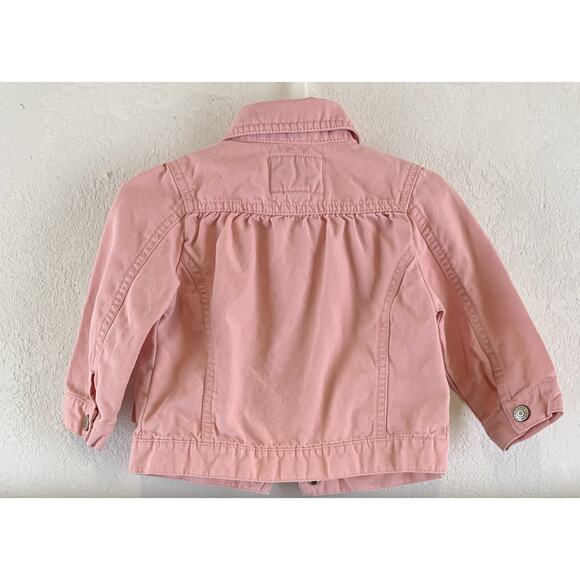 Vintage Old Navy Toddler Girls Jean Denim Jacket Pink Size 12-18 M - Picture 8 of 10